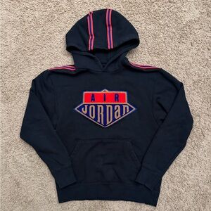 Air Jordan DNA Hoodie Black Red Blue Pullover Chenille Patch Men’s Size Small